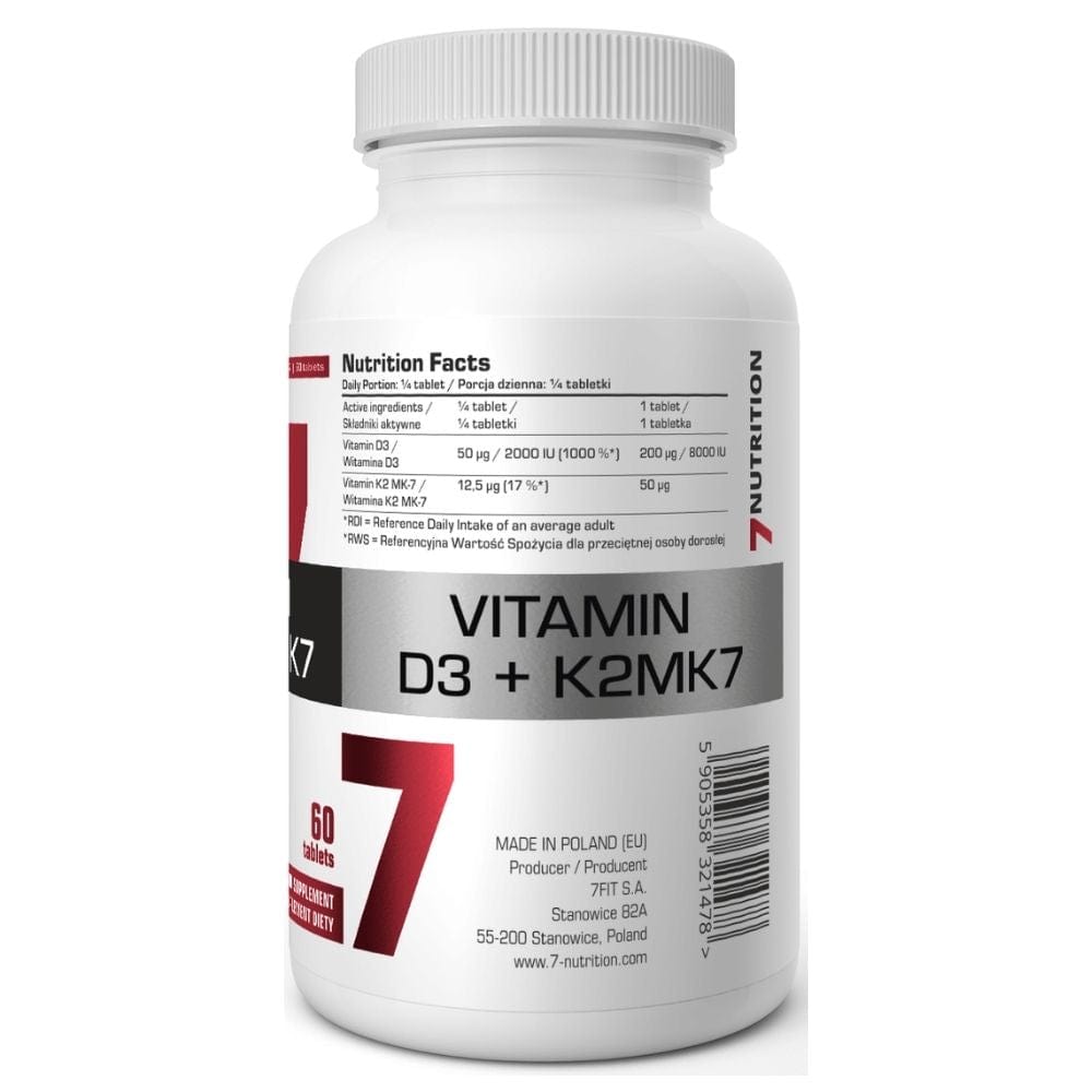 7Nutrition Vitamin D3 + K2 MK7 - 60 Tablets