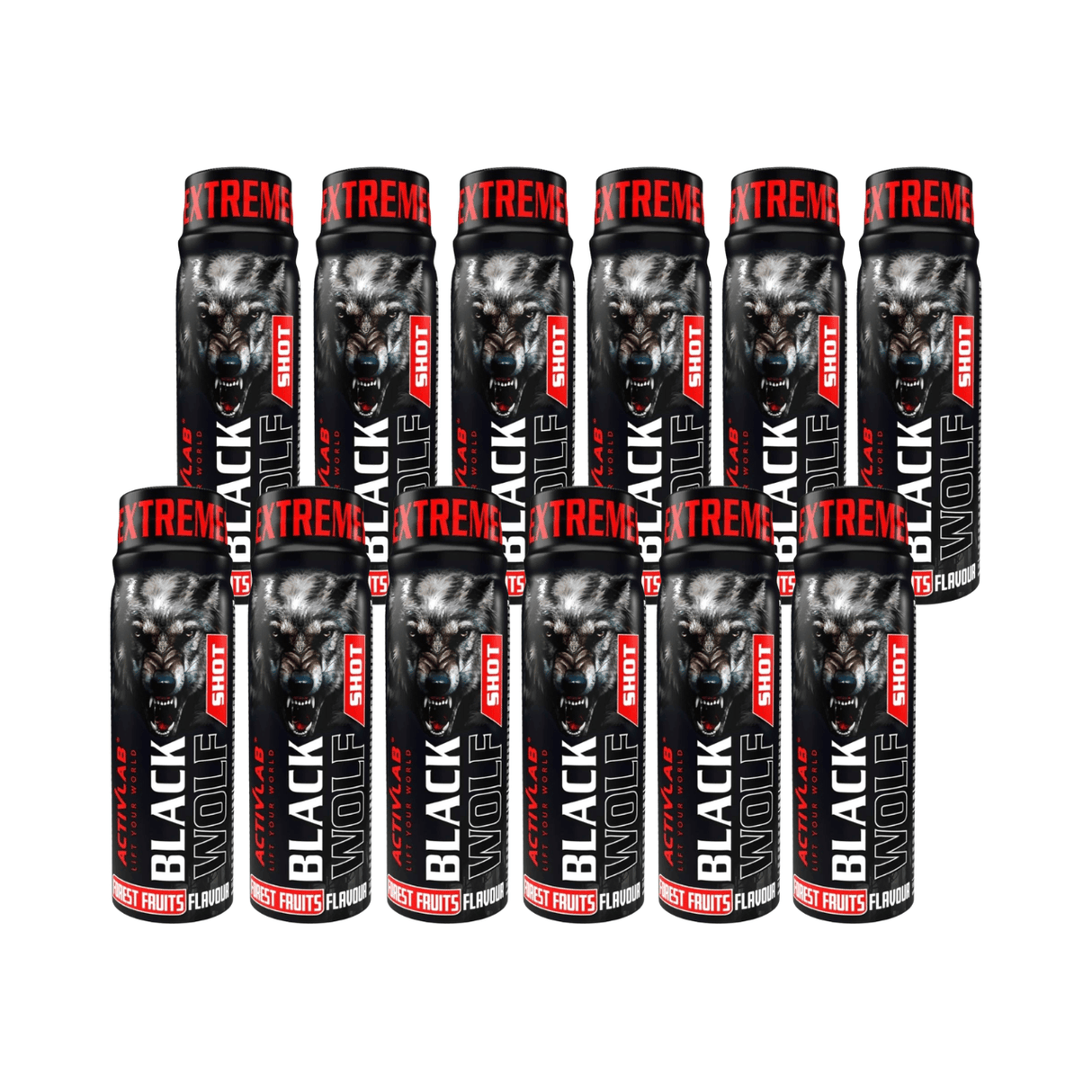 Activlab Black Wolf Pre-Workout Shot, Forest Fruits - 80 ml x 12