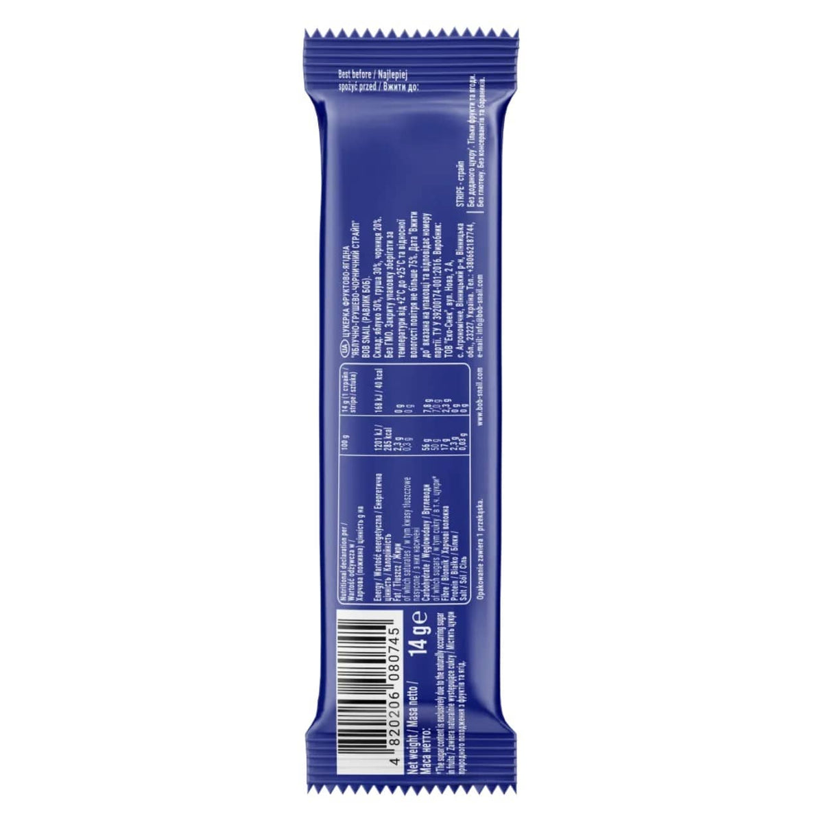 Bob Snail Fruit Strips, Apple, Pear & Blueberry - 14 g