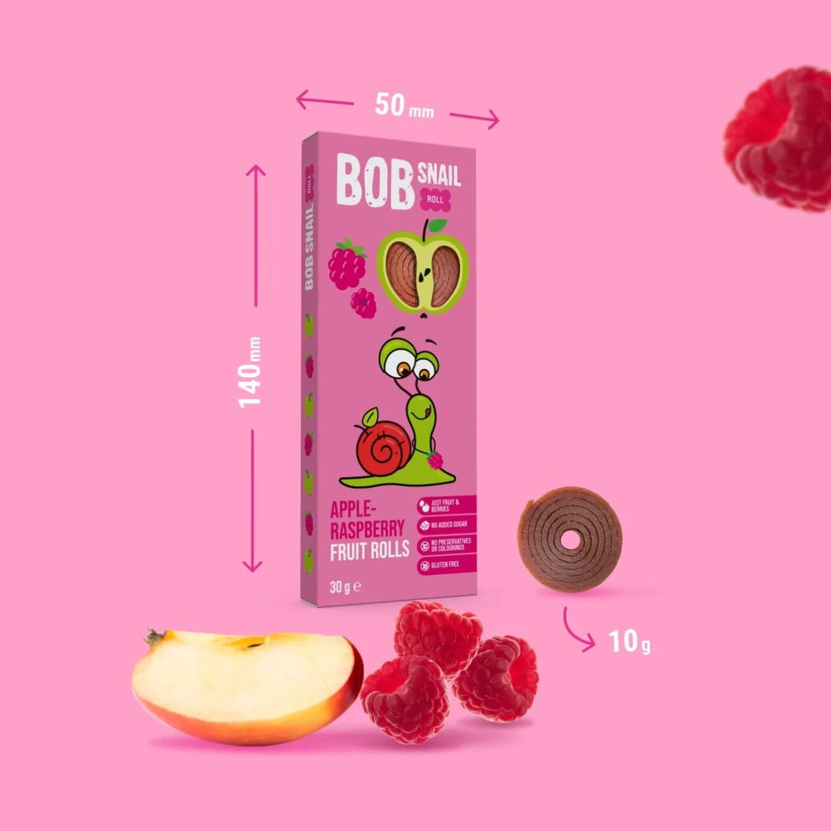 Bob Snail Rollsy Apple & Raspberry Snack with No Added Sugar - 30 g