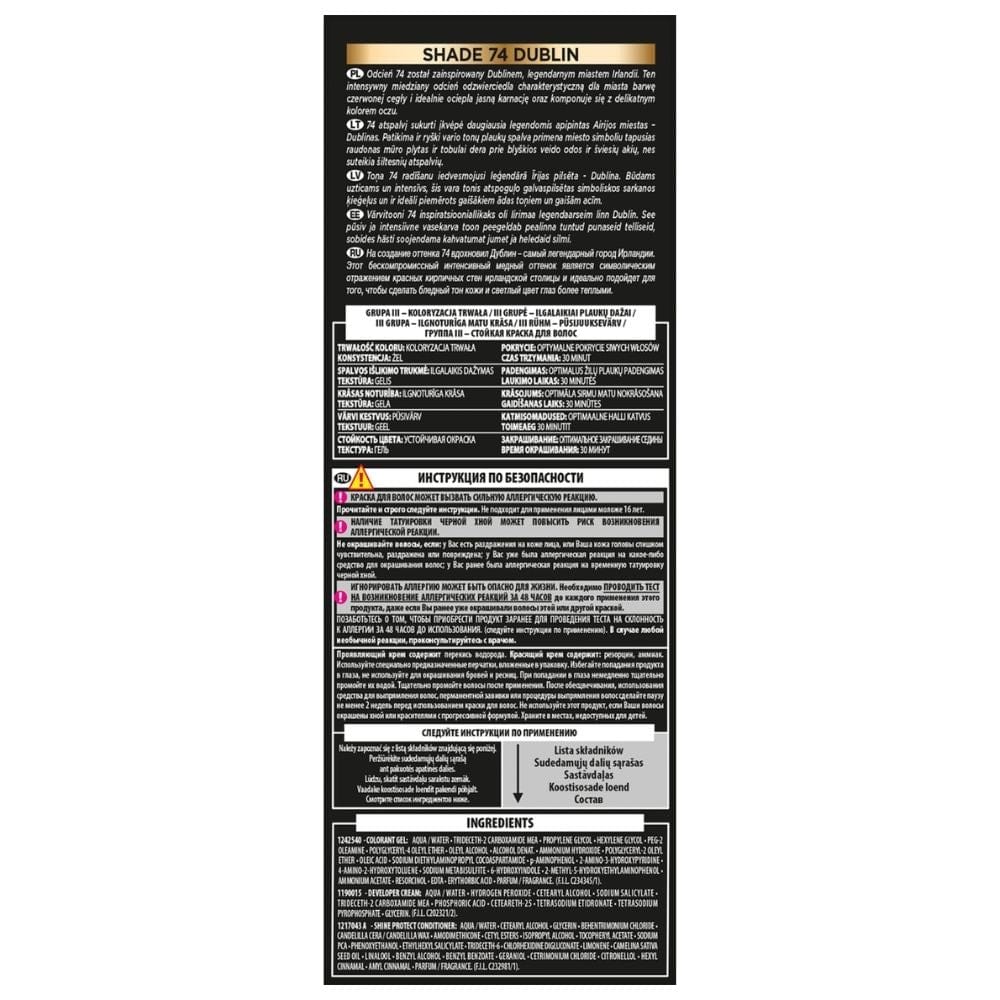 L'Oréal Paris Preference Hair Colour with Shine Activator 74 Dublin, Mango Copper