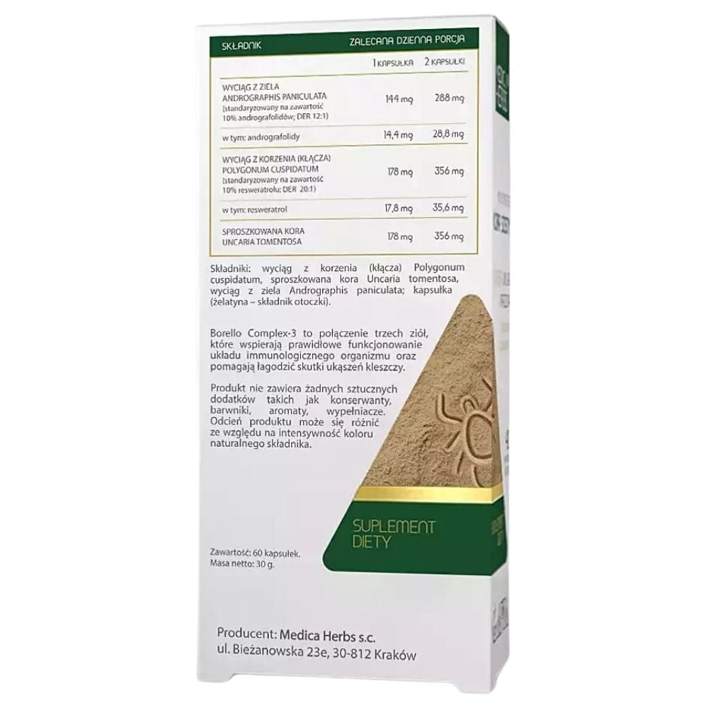 Medica Herbs Borello Complex-3 - 60 Capsules