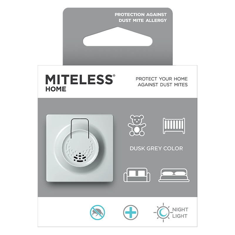 Miteless Home Ultrasonic Mite Protection for Your Home - Grey