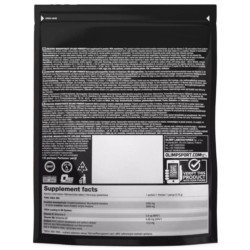 Olimp Creatine Monohydrate Xplode Powder, Orange - 500 g