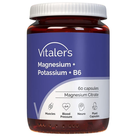 Vitaler's Magnis 100 mg + Kalis 150 mg + Vitaminas B6 6 mg - 60 kapsulės