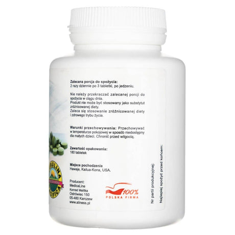 Aliness Spirulina Hawaiian Pacifica® 500 mg - 180 Tablets