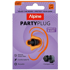 Alpine PartyPlug Multisize Earplugs - Black (3 Sizes)