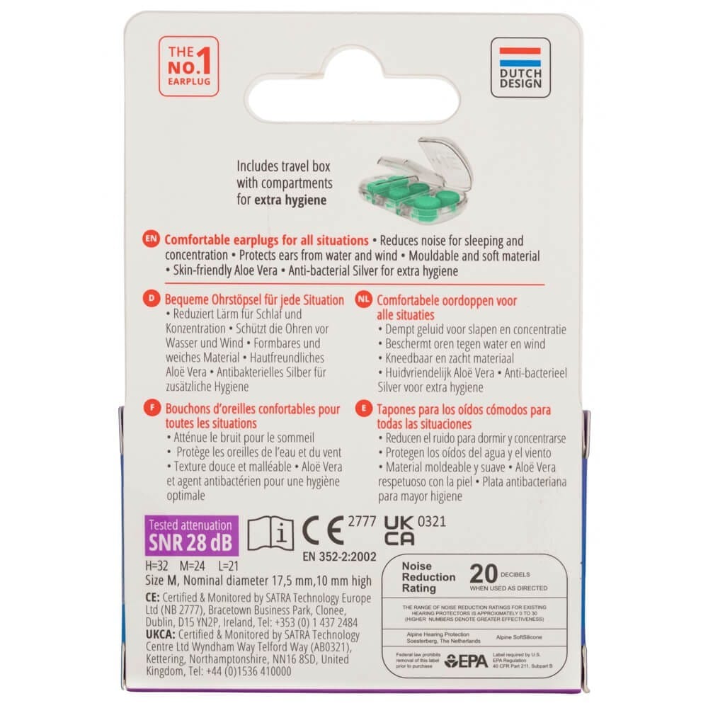 Alpine SoftSilicone Universal Earplugs - 6 Pieces