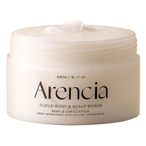Arencia Fresh Cloud Body & Scalp Scrub, White Tea and Neroli - 260 g
