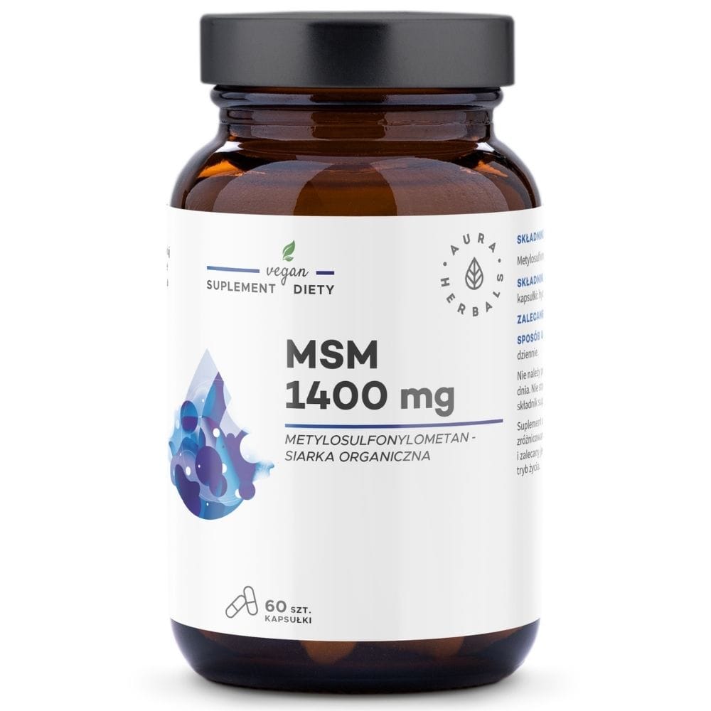 Aura Herbals MSM 1400 mg, Organic Sulphur - 60 Capsules