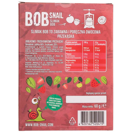 Bob Snail Apple & Strawberry Snack with No Added Sugar - 60 g