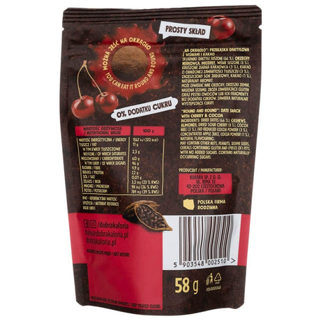 Dobra Kaloria Date Snack with Cherries and Cocoa - 58 g