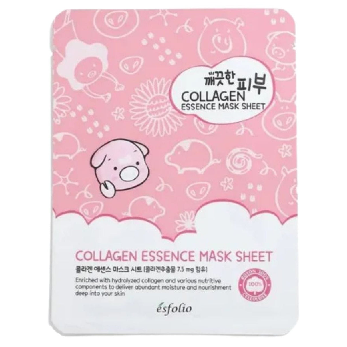 Esfolio Pure Skin Collagen Essence Mask Sheet - 10 Sheets
