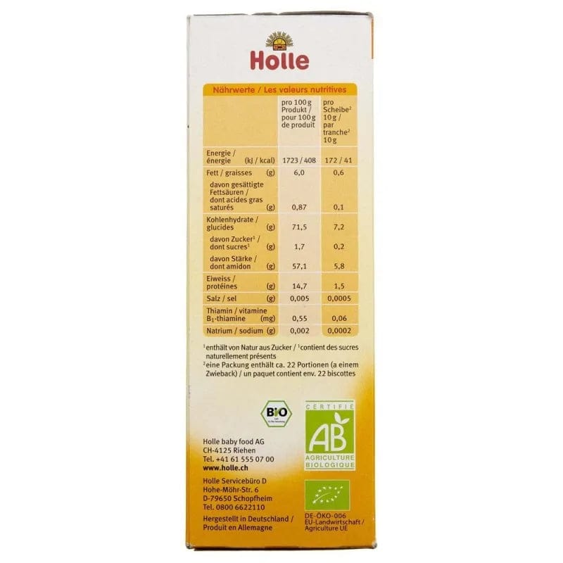 Holle Wholemeal Spelt Rusks BIO - 200 g