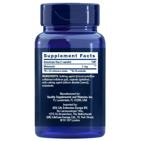 Life Extension Melatonin 1 mg - 60 Capsules
