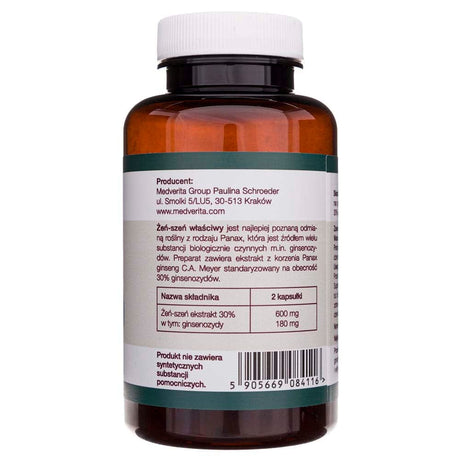 Medverita Ginseng Extract 30% Ginsenosides - 120 Capsules
