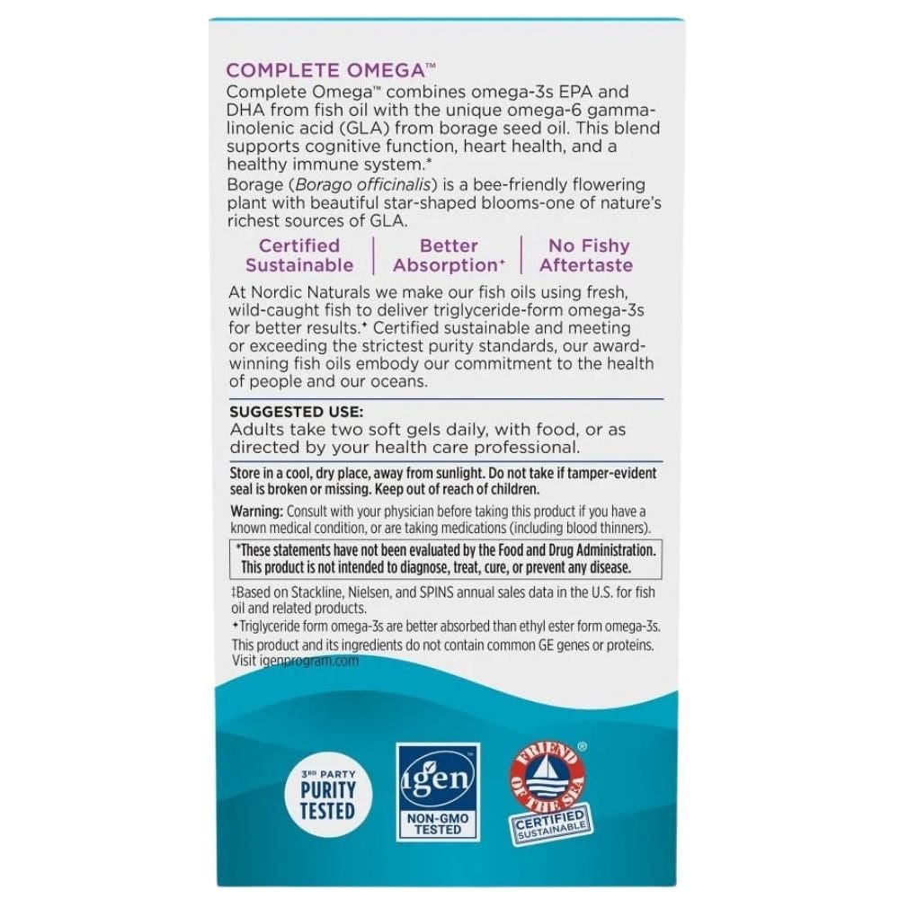 Nordic Naturals Complete Omega 3,6,9, Lemon - 180 Capsules