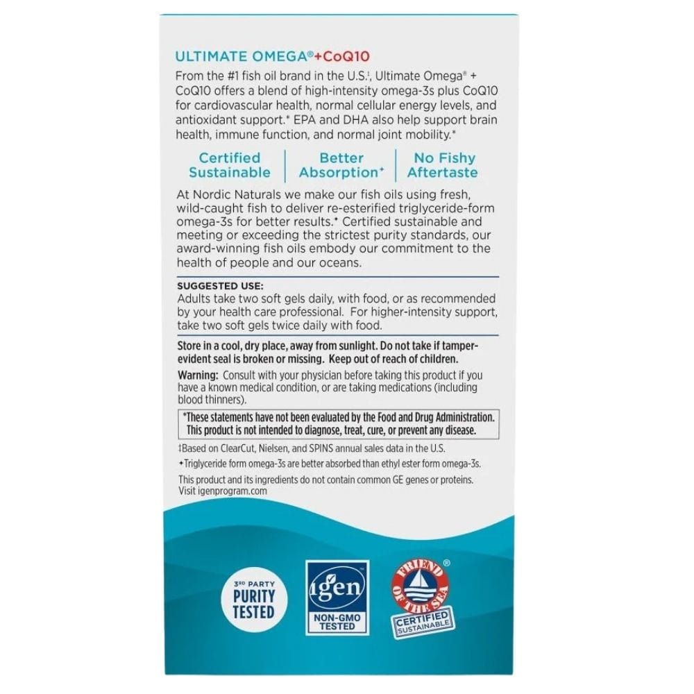 Nordic Naturals Ultimate Omega + CoQ10, Lemon - 120 Capsules