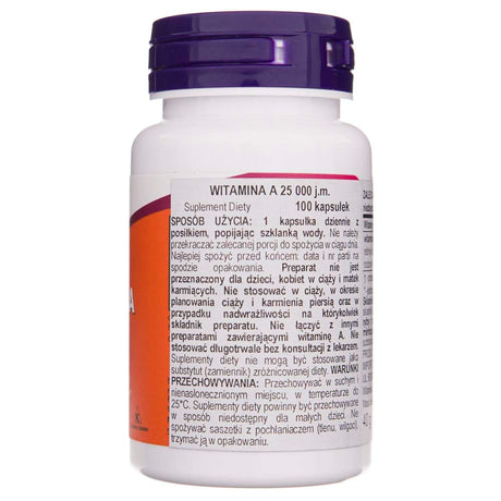 Now Foods Vitamin A 7500 mcg (25000 IU) - 100 Softgels