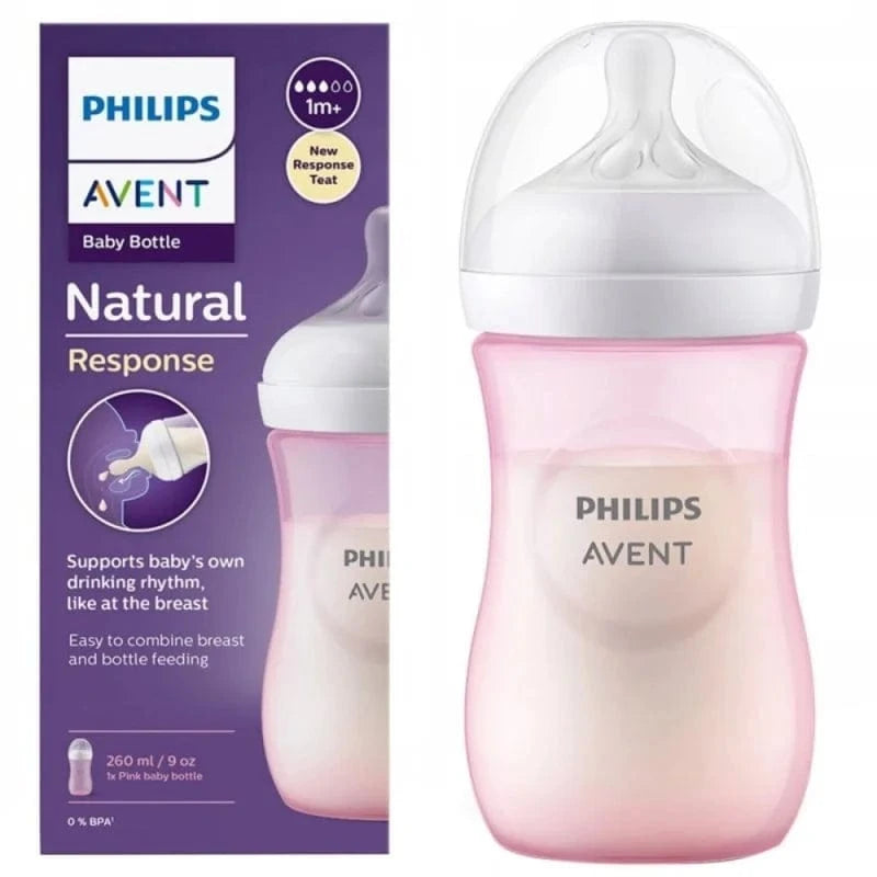 Philips Avent Responsive Baby Bottle Natural, Pink - 260 ml