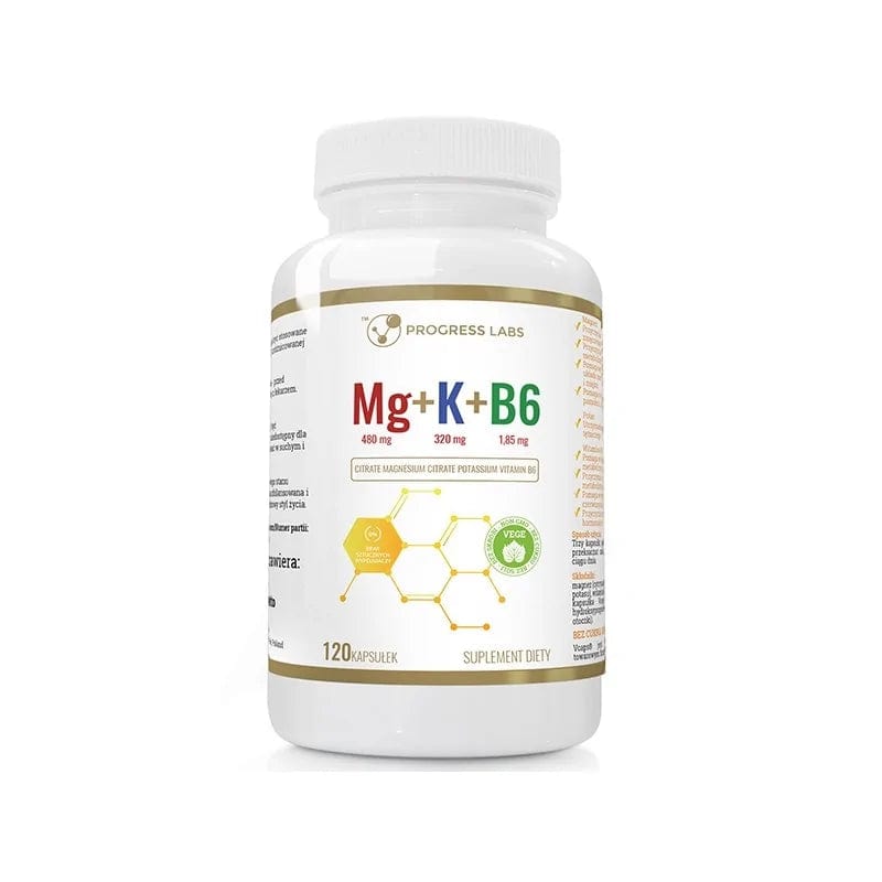 Progress Labs Magnesium + Potassium + Vitamin B6 - 120 Capsules