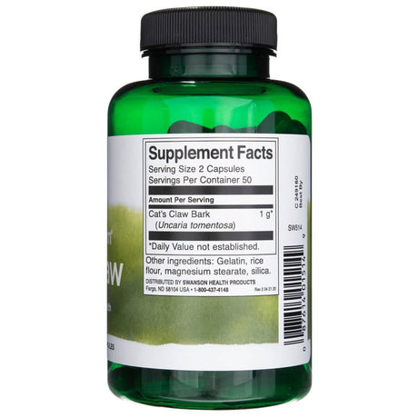 Swanson Cat's Claw 500 mg - 100 Capsules