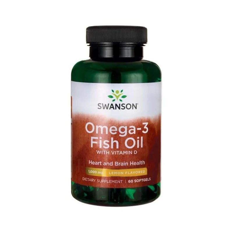 SwansonOmega-3žuvųtaukaisuvitaminuD-60kapsulių