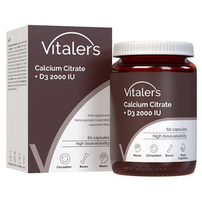 Vitaler's Calcium Citrate 1200 mg + Vitamin D3 2000 IU - 60 Capsules