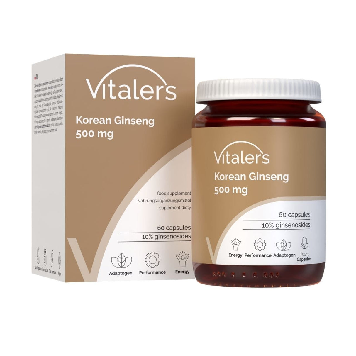 Vitaler's Korean Ginseng 500 mg - 60 Capsules