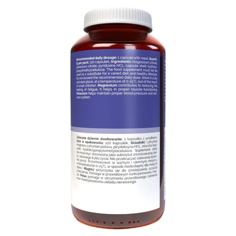 Vitaler's Magnesium 100 mg + Potassium 150 mg + Vitamin B6 6 mg - 120 Capsules