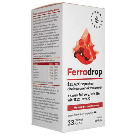 Aura Herbals Ferradrop – Liquid Iron + Folic Acid - 500 ml