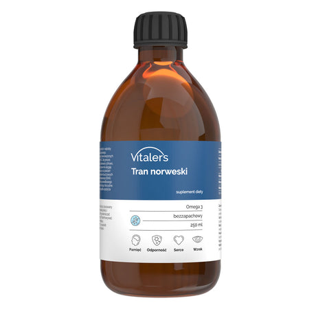 Vitaler's Omega-3 Norwegian Cod Liver Oil, Unscented Flavor 1200 mg - 250 ml